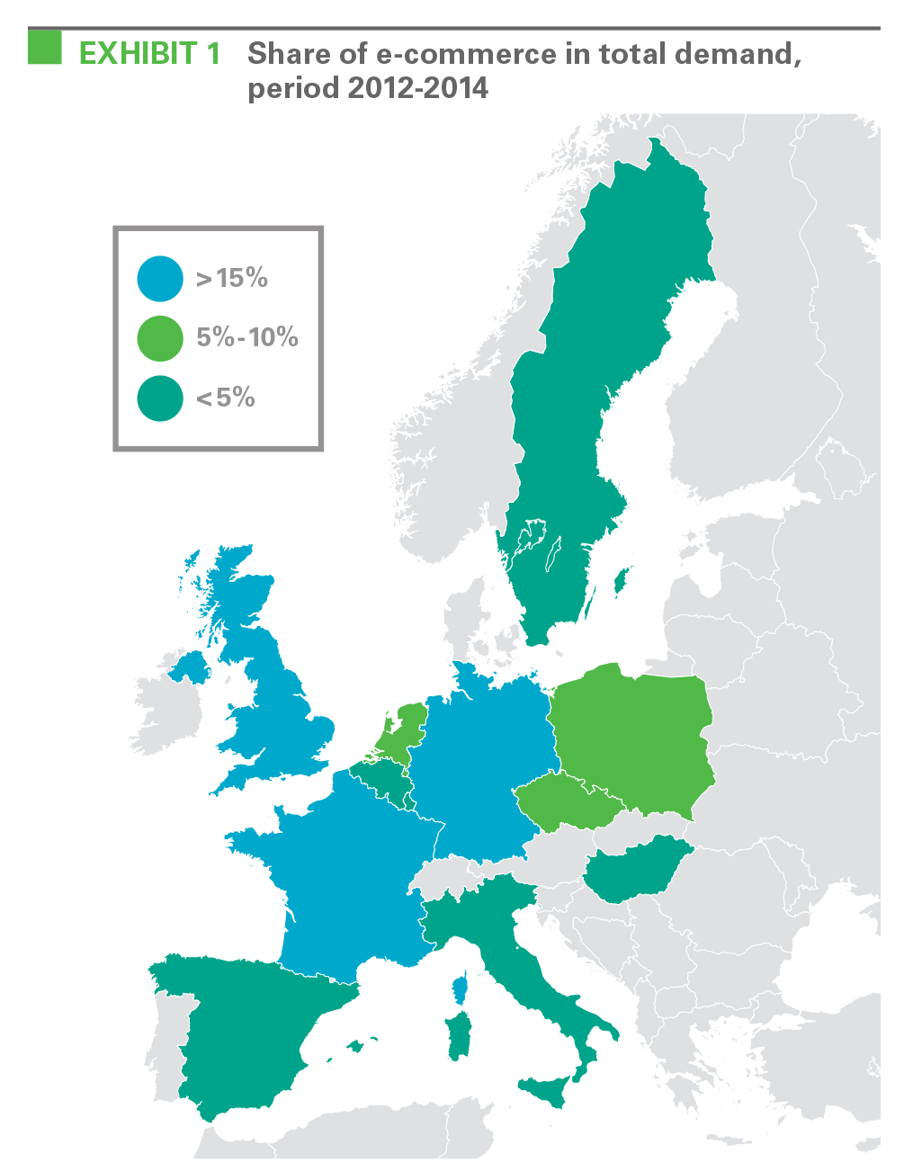 Research - European E-Commerce, E-Fulfilment and Job Creation exhibit 1 EXHIBIT 1 Share of e-commerce in total demand, period 2012-2014
