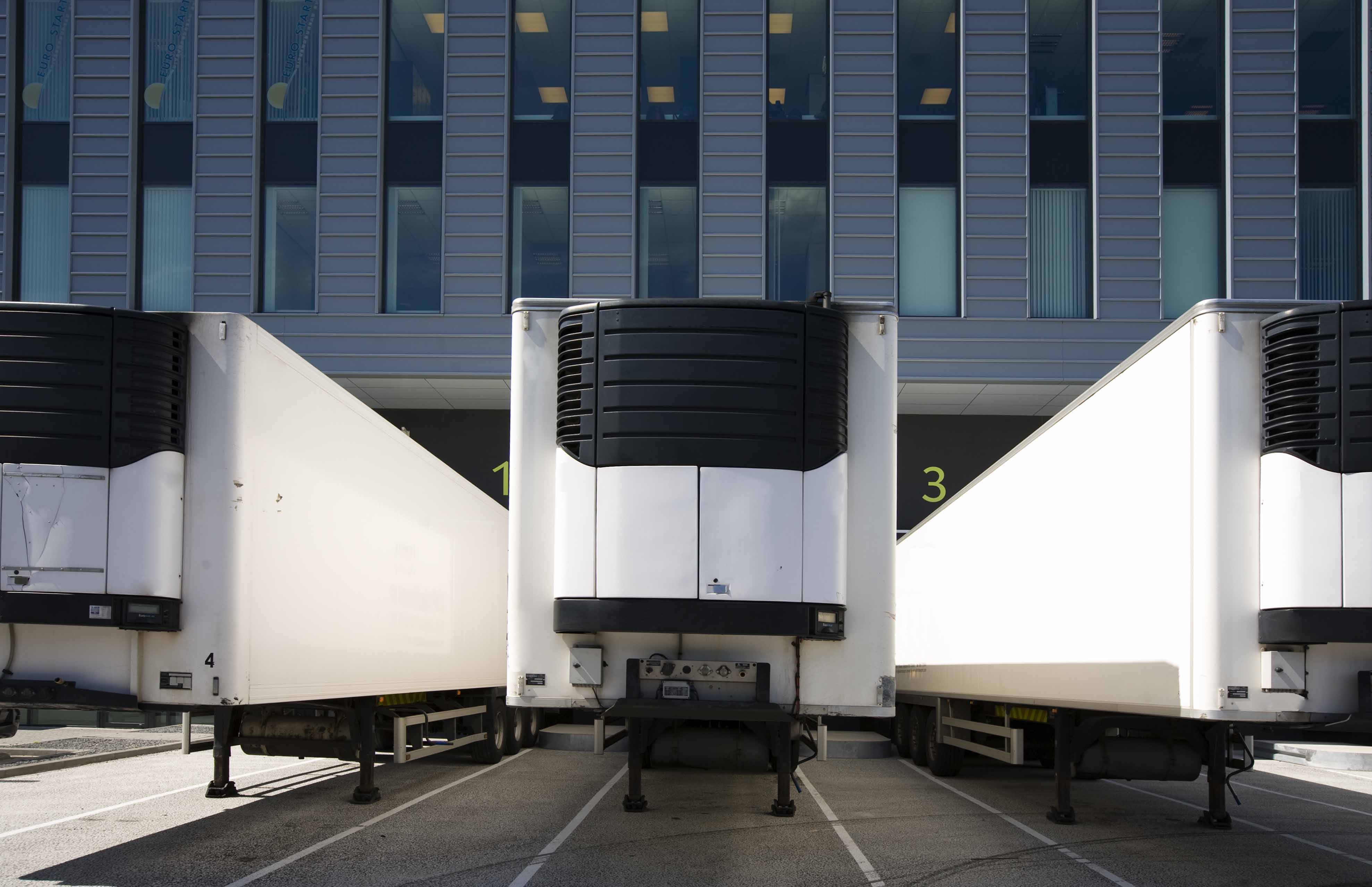 Prologis Warehouse with trailers in dock doors