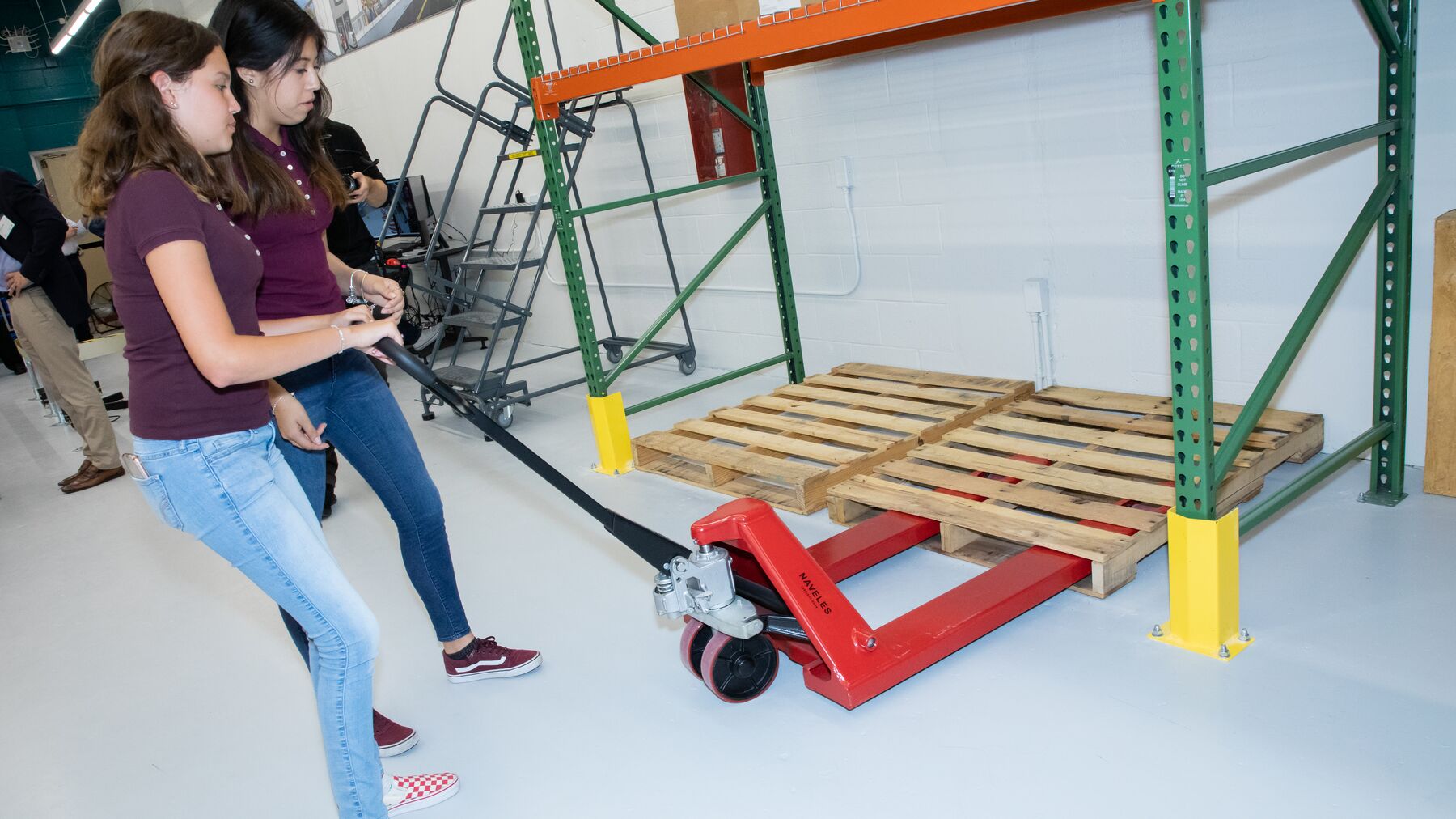 CWI Miami Students Operating a Pallet Jack
