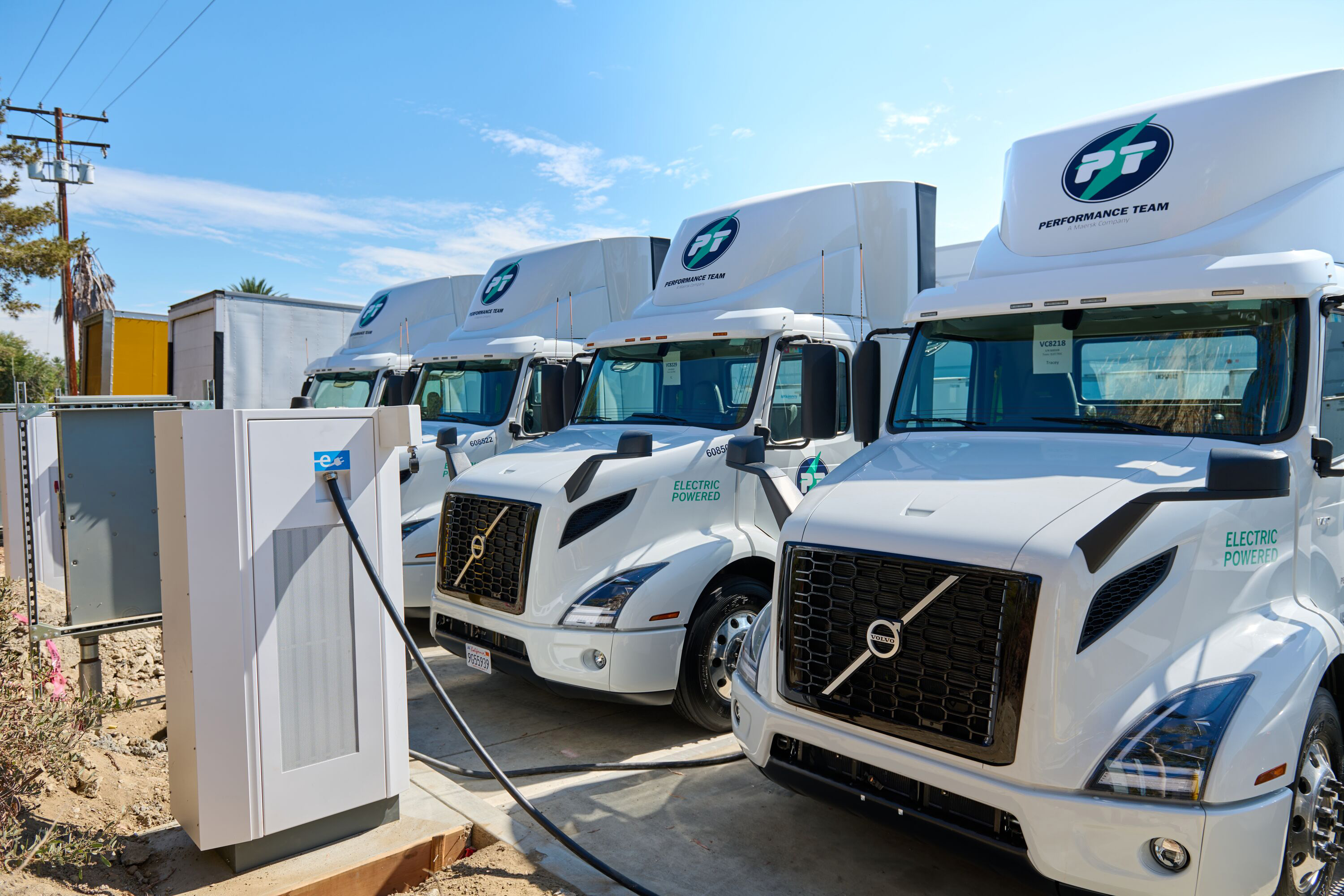 EV trucks charging in Santa Fe Springs