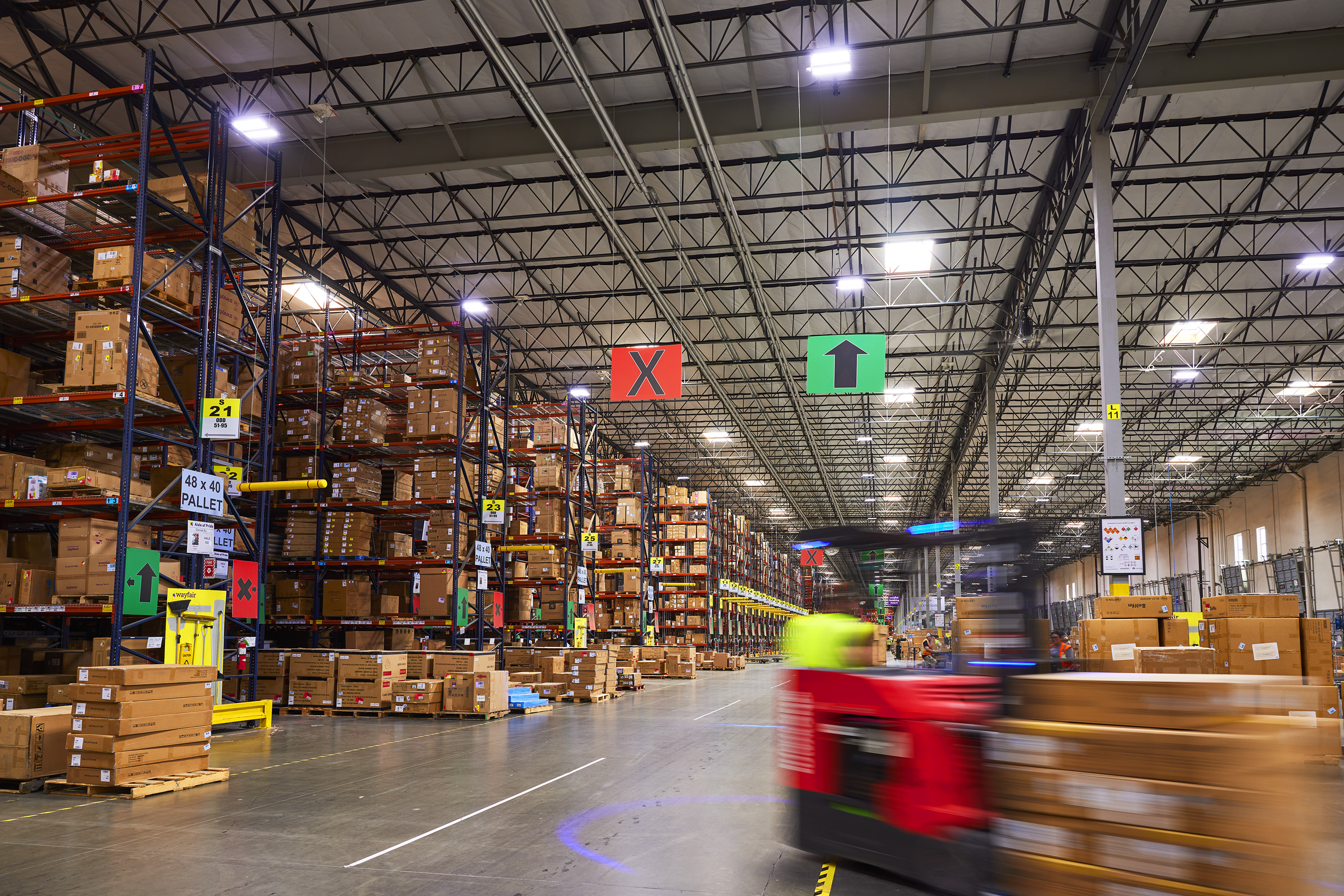Interior view of a warehouse