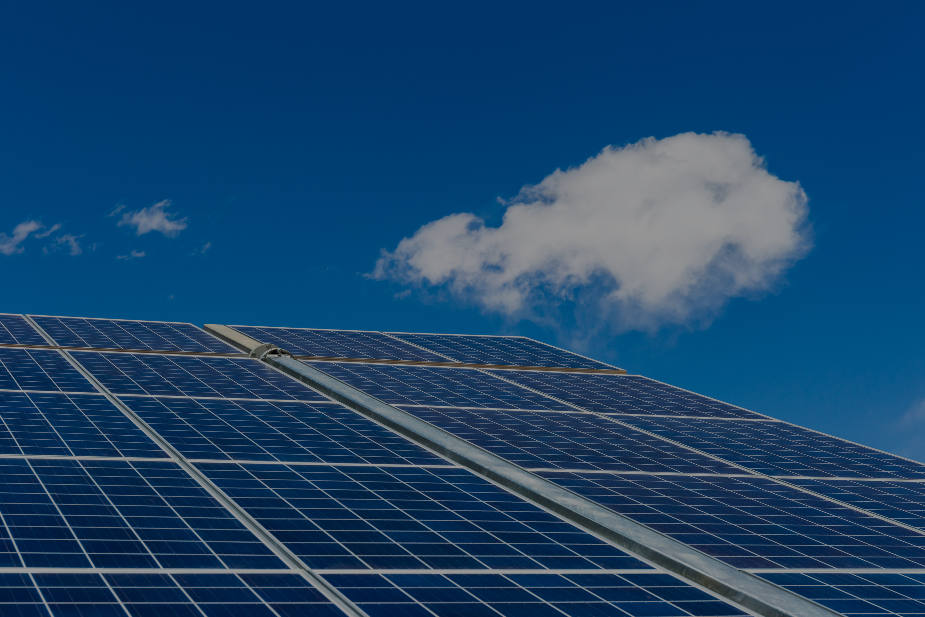 Solar panels against a blue sky