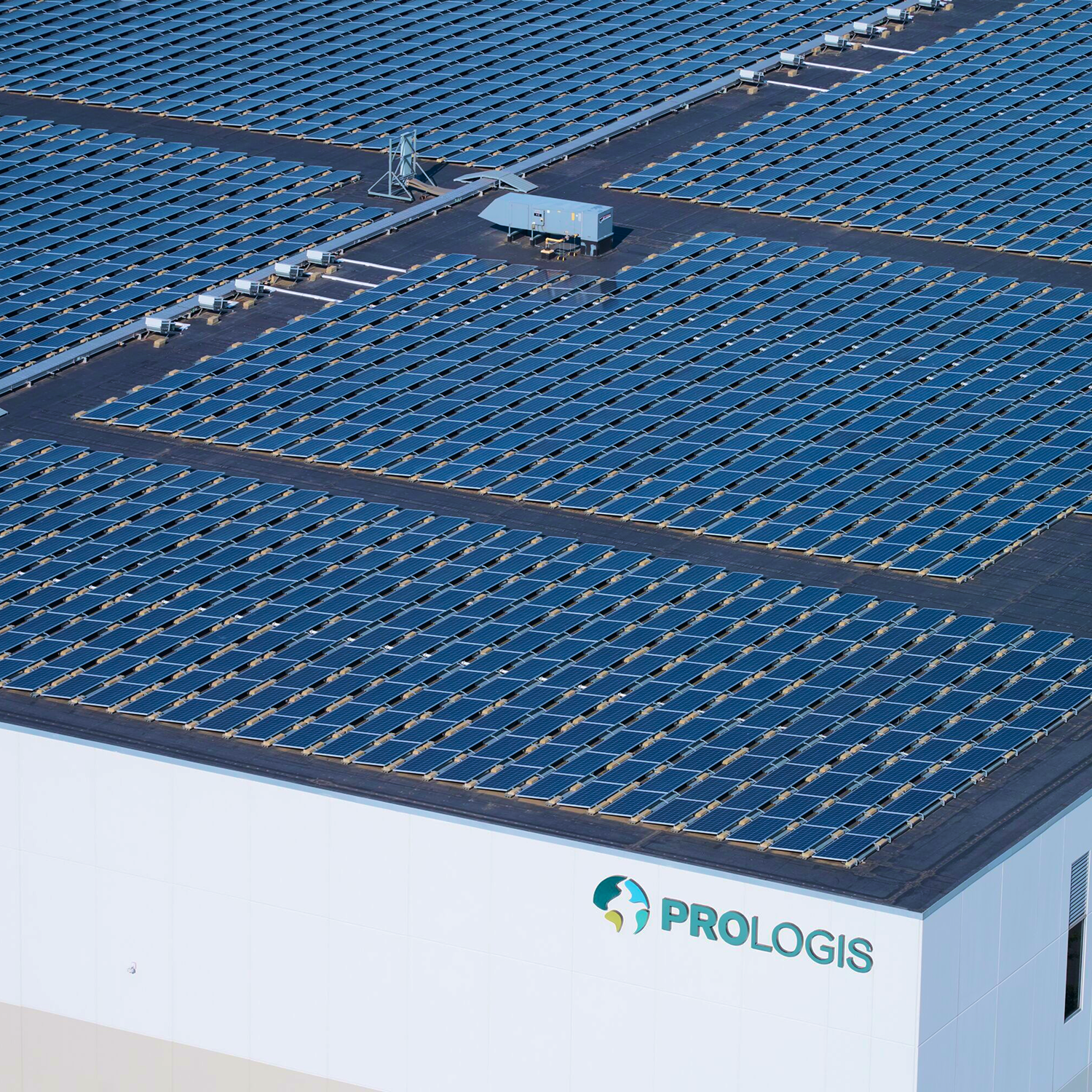 View of a Prologis building with rooftop solar