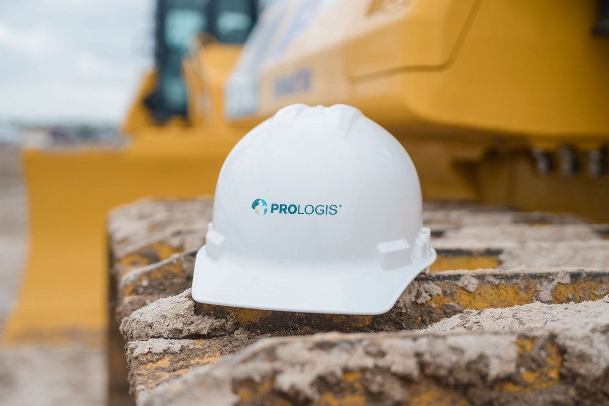 A construction helmet with the Prologis logo