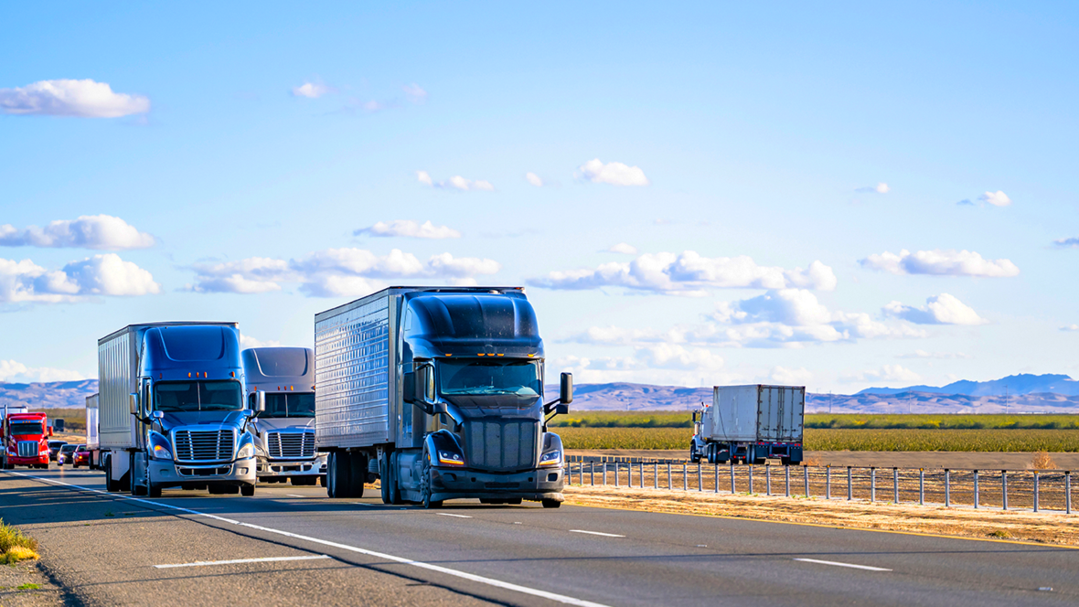 Trucks on a highway