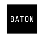 Baton logo with black box and white lettering