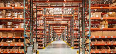 A photo of the rows of racking at Prologis Ontario DC9
