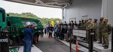 Team in Japan practicing emergency drills
