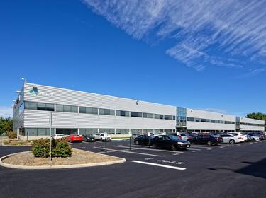 An exterior shot of the building and parking lot at Prologis JFK Logistics Center
