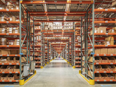Interior view showcasing bright LED light installations at distribution center in Ontario