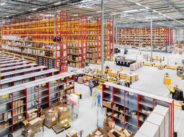 Busy storage warehouse in Prologis Park Nieuwegein, the Netherlands