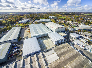 Aerial view of Hemel Hempstead Eastman Distribution Center in the United Kingdom