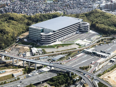 Aerial view of distribution center at Kyotanabe, Japan