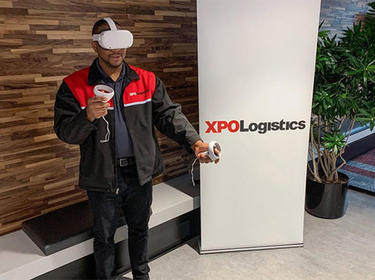 Man wearing VR googles
