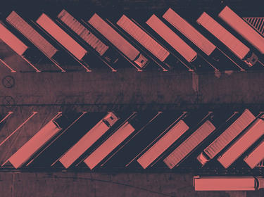 Aerial view of trucks in a parking lot