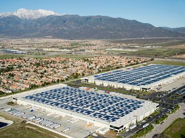 Solar atop warehouses in Rialto, California