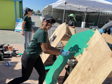 Prologis employees working at an IMPACT Day partner location