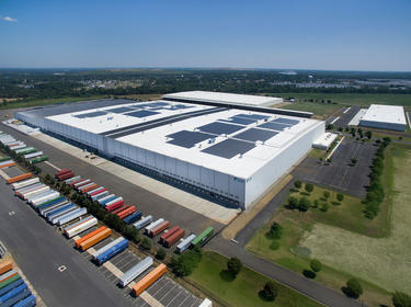 Sky view image of Burlington warehouse 