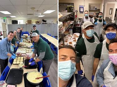 Prologis employees prep food at GRIP as part of IMPACT Day