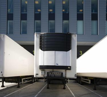 Prologis Warehouse with trailers in dock doors