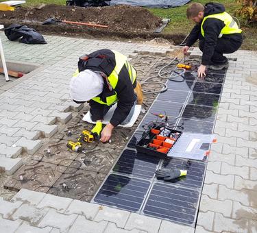 Solar paving tiles generate clean energy for electric vehicles at Prologis Park Budapest-Harbor