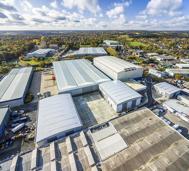 Aerial view of Hemel Hempstead Eastman Distribution Center in the United Kingdom