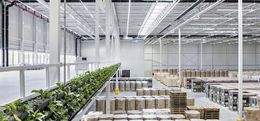 Interior view of distribution center in Tilburg, the Netherlands